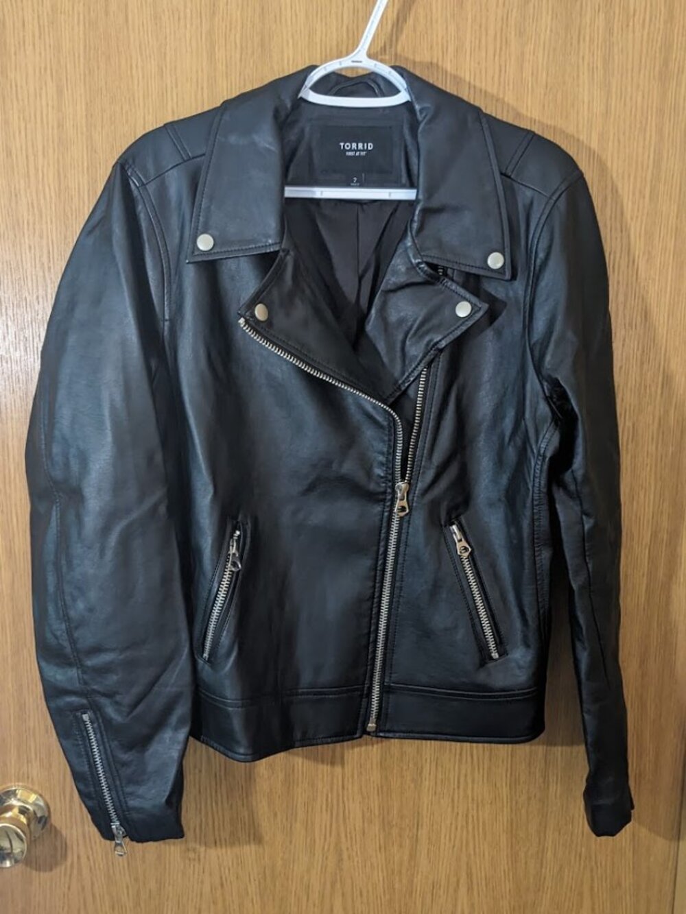 Torrid Moto Jacket Black Faux Leather Size 2 (women's 2x or 18 - 20) Edgy Biker